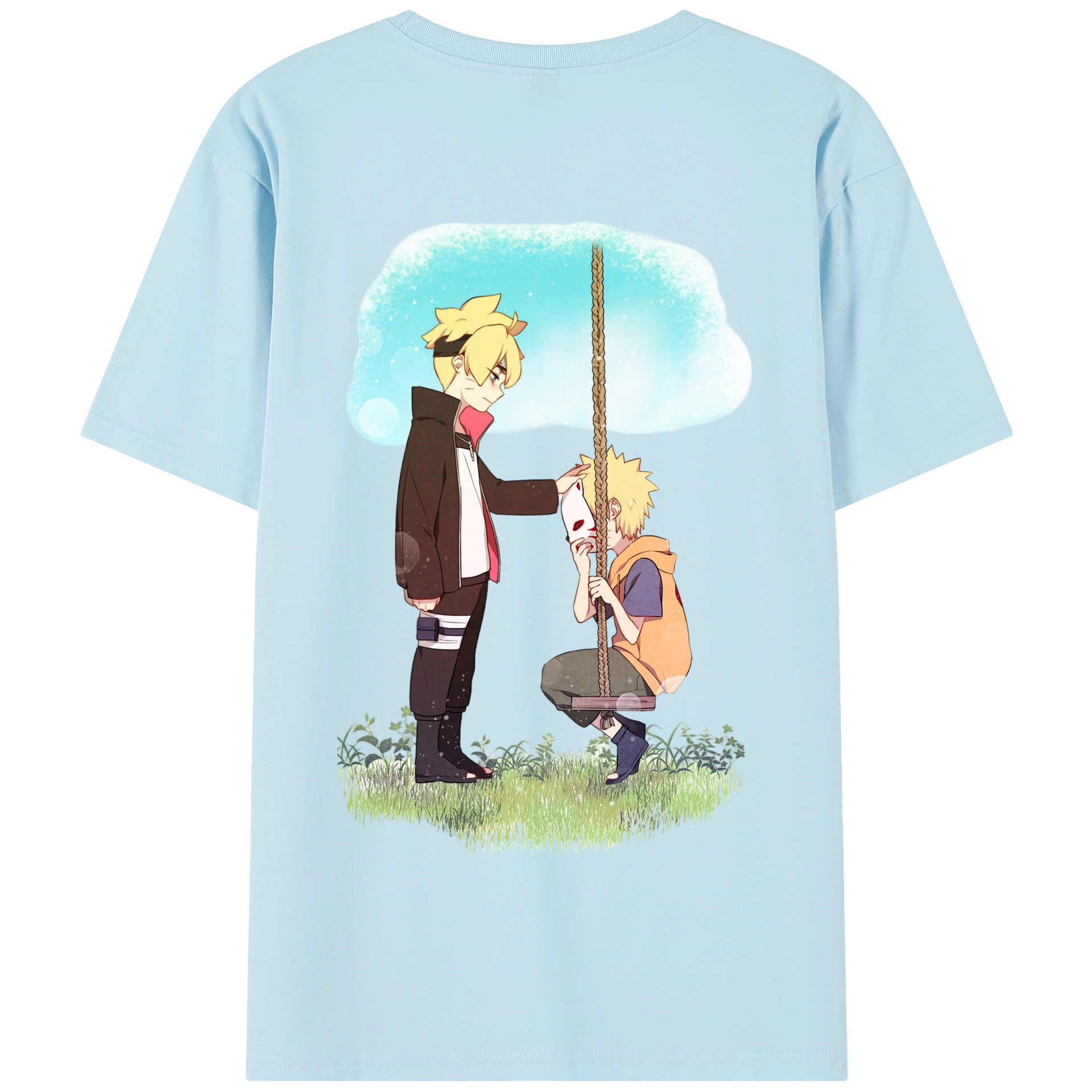 （画像用） NARUTO -ナルト- うずまき ボルト Uzumaki Boruto 綿100％半袖Tシャツ（背面プリント）